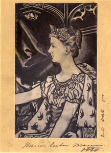 105691 Portret van koningin Wilhelmina ter gelegenheid van haar kroning in 1898.